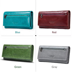 Leather Long Purse Wallet