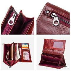 Leather Long Purse Wallet