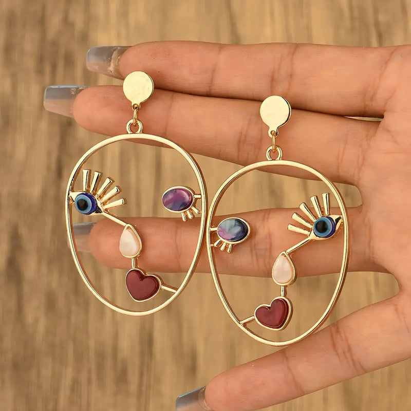 Abstract Human Face Earrings