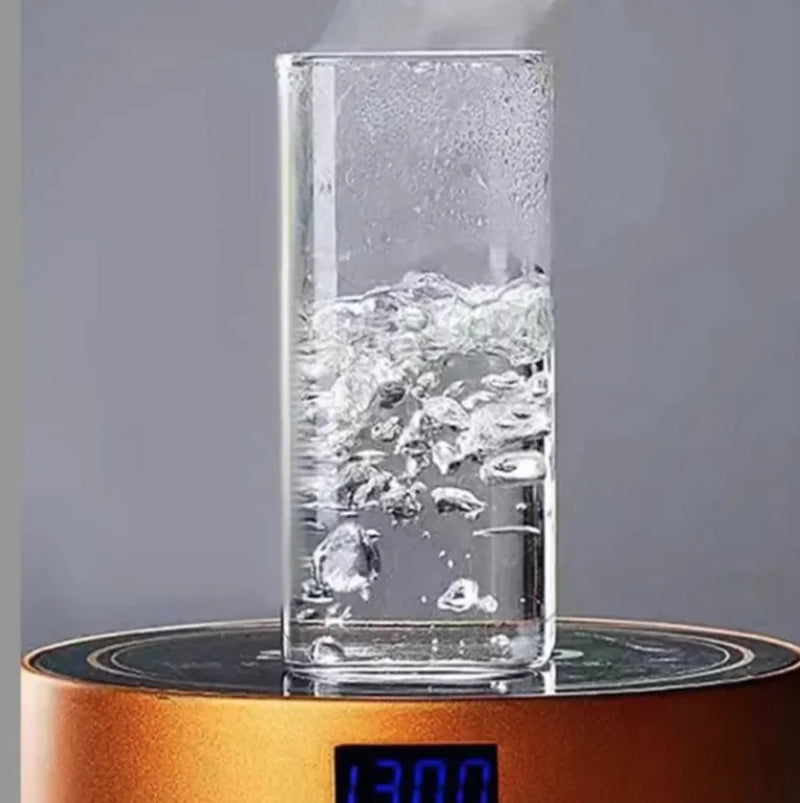 Square Transparent Coffee Cup w/Lid