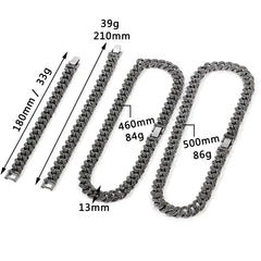 Iced Out - Black Cuban Chain/Bracelet